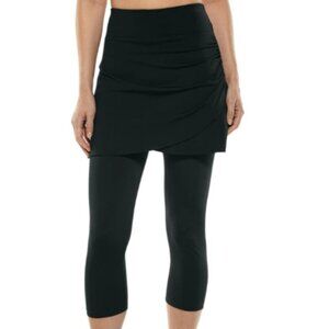Coolibar Black Skirted Swim Capris Women XL UPF 50+
